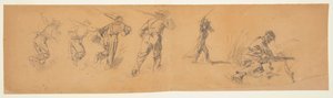 Studies van soldaten door Winslow Homer