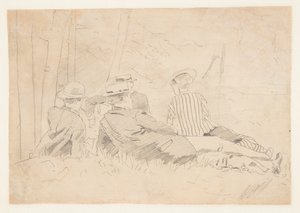 Studie voor "Het Vissersfeest" door Winslow Homer