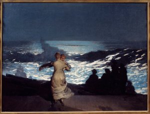 Zomernacht. Vrouwen dansen in het maanlicht