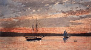 Zonsondergang in Gloucester door Winslow Homer