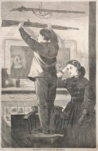 Thanksgiving Day - Het ophangen van het musket, 1865 door Winslow Homer