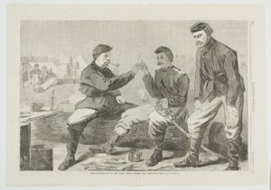 Thanksgiving-dag in het leger - na het eten: Het wensbot door Winslow Homer