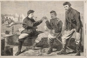 Thanksgiving-dag in het leger - na het eten:  Het Wensbot door Winslow Homer