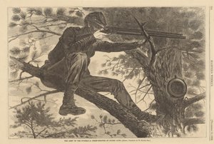 Het Leger van de Potomac - Een Scherpschutter op Wacht door Winslow Homer