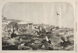 De baden van Newport door Winslow Homer