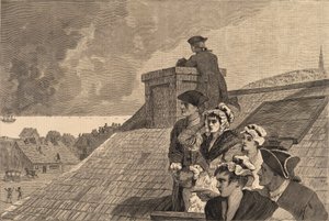 De Slag om Bunker Hill--Het gevecht bekijken vanaf Cobb