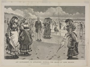 Het strand bij Long Branch door Winslow Homer