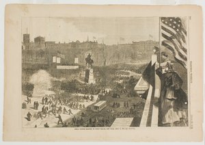 De grote Sumter-bijeenkomst op Union Square, New York, 11 april 1863 door Winslow Homer