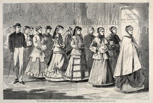 De Ochtendwandeling - Jonge Dames School Promeneren op de Avenue, 1868 door Winslow Homer