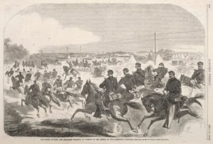 De Unie Cavalerie en Artillerie beginnen de achtervolging van de rebellen op de Yorktown Turnpike, 1862 door Winslow Homer
