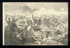 De oorlog voor de Unie 1862 - Een cavalerieaanval door Winslow Homer