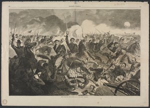 De oorlog voor de Unie, 1862 - Een cavalerieaanval, 1862 door Winslow Homer
