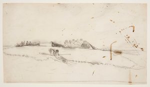 Drie Boten met Vissers die een Net Uitzetten door Winslow Homer
