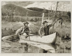 Vallen in de Adirondacks door Winslow Homer