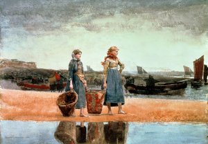 Twee Meisjes op het Strand, Tynemouth, 1891