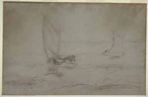 Twee Sloepen die Zeilen door Winslow Homer