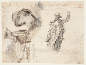 Twee Studies van een Matroos met Opgeheven Arm door Winslow Homer