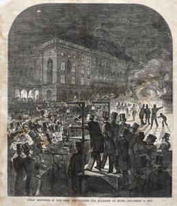 Bijeenkomst van de Unie in de open lucht buiten de Academy of Music door Winslow Homer