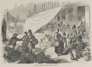 Uitzicht op South Market Street, Boston door Winslow Homer