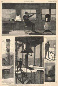 Wachttoren, Hoek van Spring en Varick Streets, New York, uit Harper door Winslow Homer