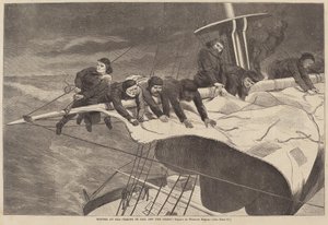 Winter op zee - Zeilen inhalen voor de kust, gepubliceerd 1869