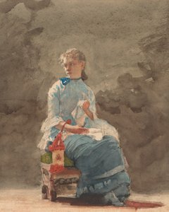Jonge Vrouw aan het Naaien