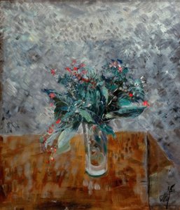 Bloemen in een hoog glas door Wladimir F. Tatlin