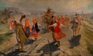 Bruiloftsstoet in de Buurt van Orel