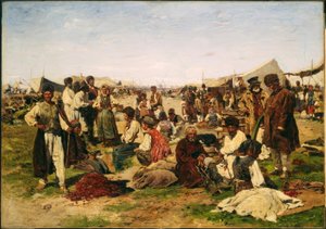 Jaarmarkt in Poltawa door Wladimir Jegorowitsch Makowski