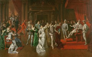 Een bal van het hof van Hendrik Valois door Wladyslaw Bakalowicz