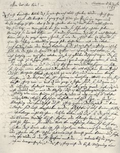 Wolfgang Amadeus Mozart (1756-1791) Oostenrijkse componist. Eigenhandige brief aan de vader. Wenen 6 december 1783