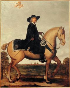 Christoph Bernhard von Galen te paard voor de silhouet M