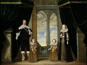 Portret van een Edelman, zijn Vrouw en hun Twee Dochters