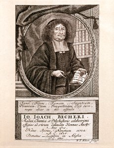 Portret van Johann Joachim Becher (gravure) door Wolfgang Philipp Kilian