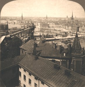 Stockholm Straten vanaf de Moseback, Zweden
