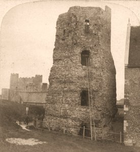 De oude Pharos van Dover, Romeinse vuurtoren, Engeland, 1900
