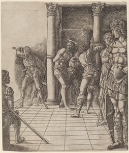 Geseling van Christus, met de Vloer door Workshop of Andrea Mantegna