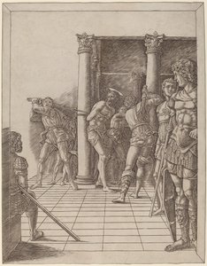 Geseling van Christus, met de Vloer door Workshop of Andrea Mantegna