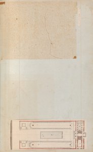 Pagina uit een plakboek met tekeningen en verschillende prenten van architectuur