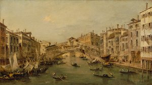 Venetië: De Rialto door Workshop of Francesco Guardi