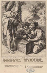 Geef Uw Spaargeld Niet Te Vroeg Uit door Workshop of Hendrick Goltzius, after Karel van Mander I