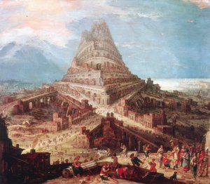 De bouw van de Toren van Babel, 16e eeuw