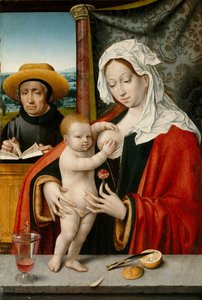 De Heilige Familie door Workshop of Joos van Cleve
