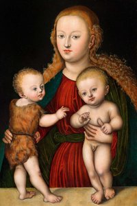 Duits: Madonna en Kind met Johannes de Doper Maagd en Kind met Johannes
