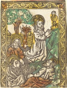 Christus op de Olijfberg door Workshop of Master of the Borders with