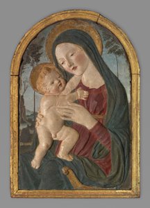 Madonna met kind door Workshop of Neroccio de