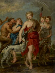 Diana en haar nimfen op de jacht door Workshop of Peter Paul Rubens