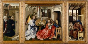 Het Mérode-altaarstuk (De Annunciatie-triptiek) door Workshop of Robert Campin