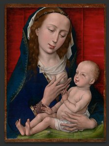 Maagd en kind door Workshop of Rogier van der Weyden