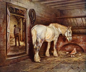 Het einde van de dag - boerderijpaard keert huiswaarts door Wright Barker
